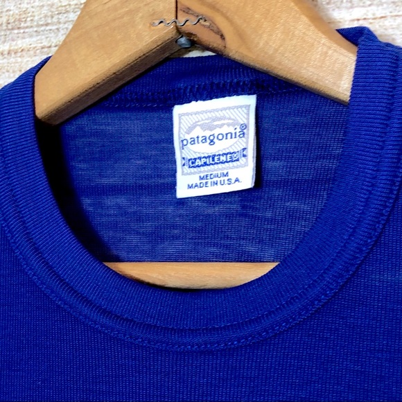 Patagonia Long Sleeve Capilene Blue Base Shirt Top - Picture 3 of 6
